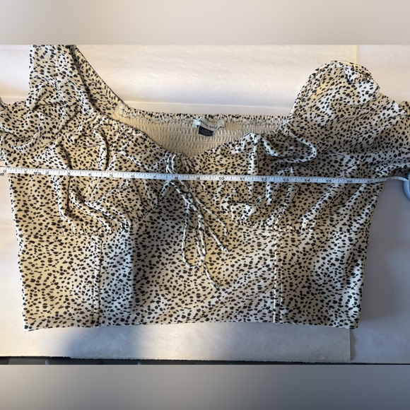 American Eagle Leopard Print Sweetheart Long Sleeve Top – Size Large - Picture 7 of 8